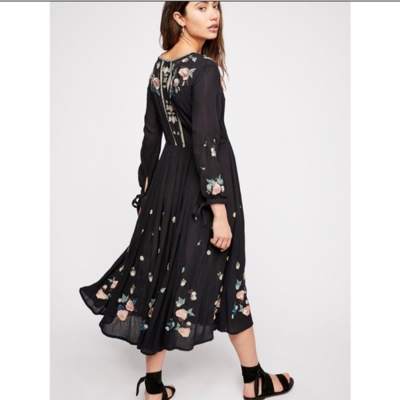 Free People The Enchanted Forest Embroidered Midi Dress New - Picture 7 of 15